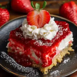 strawberry cheesecake dump cake - featured image
