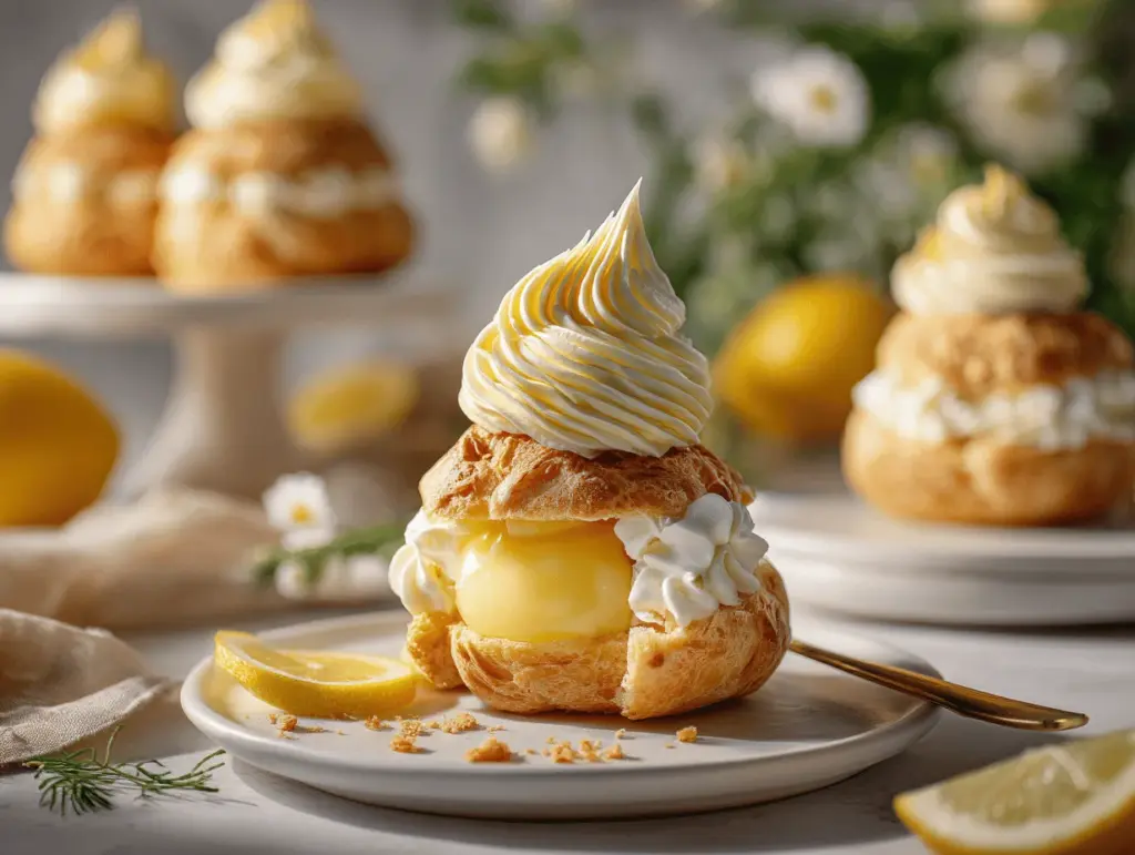 lemon cream puffs - featured image