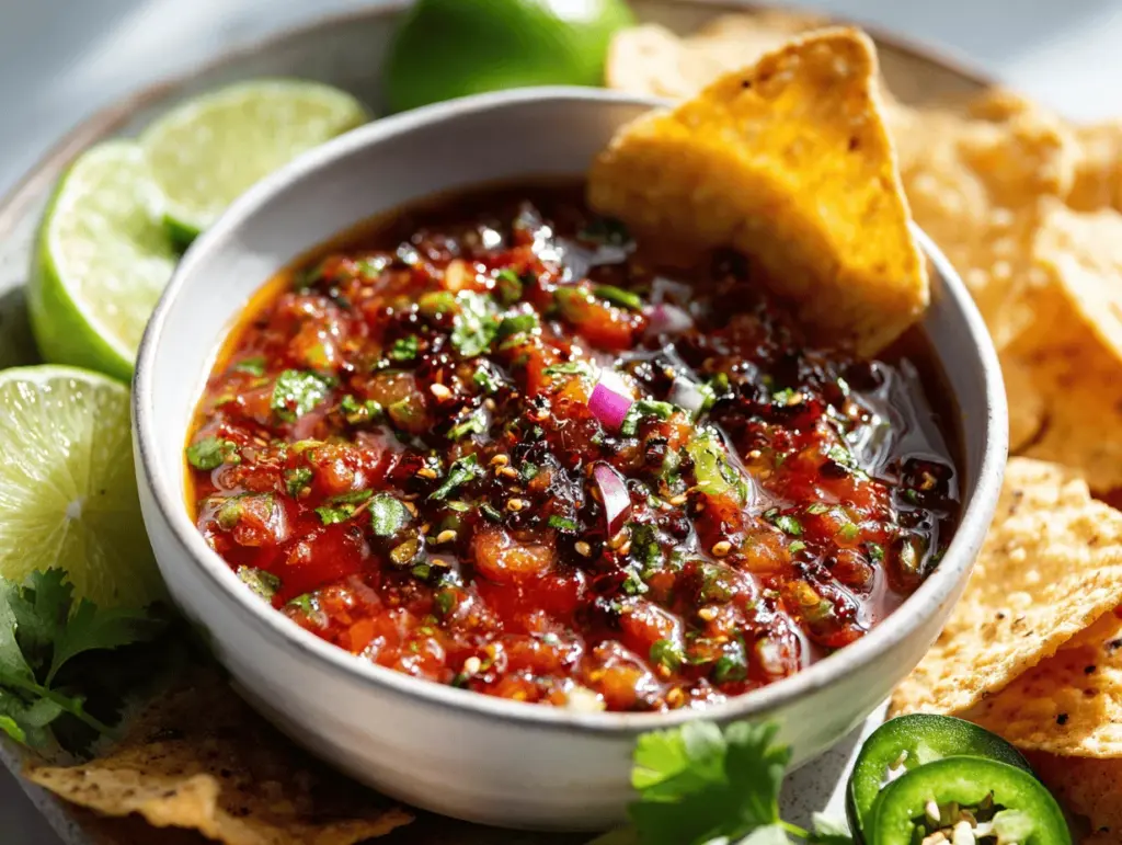 roasted cherry tomato salsa - featured image
