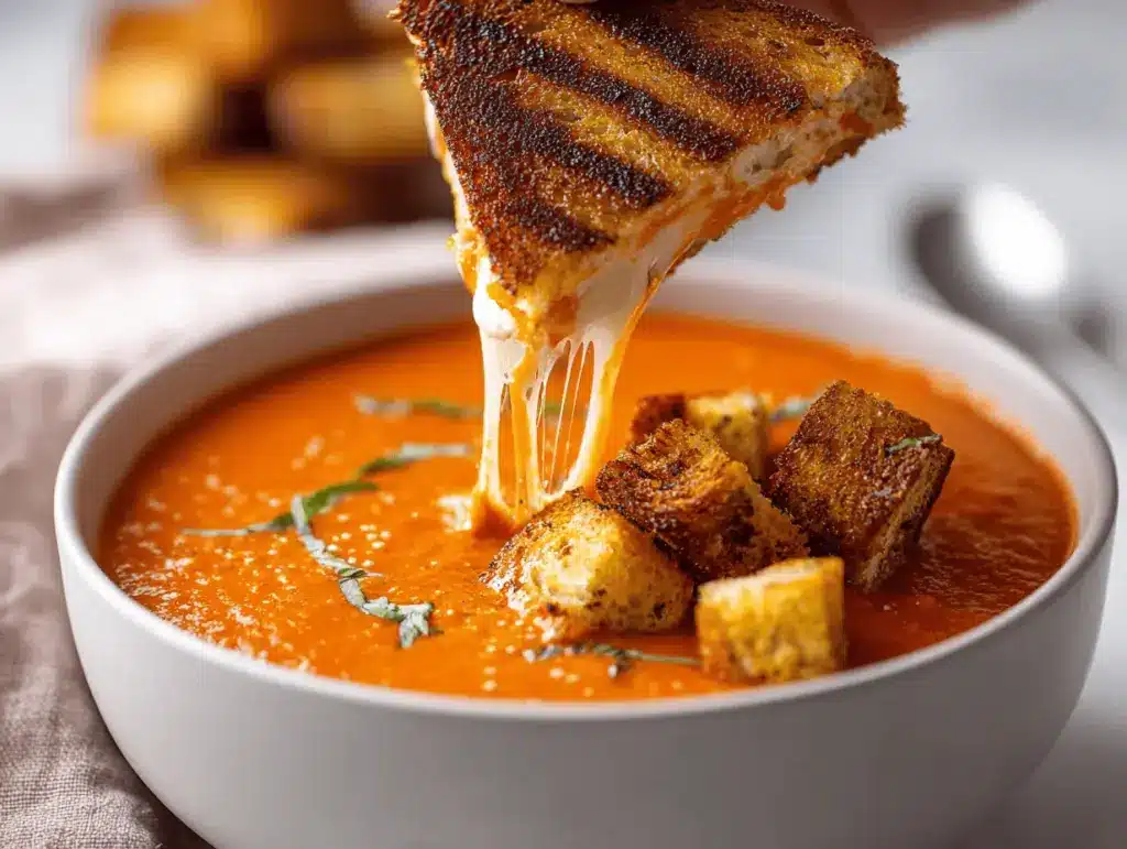 roasted tomato basil soup - featured image